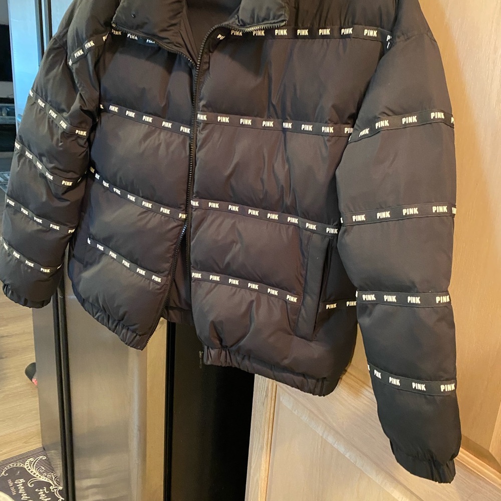VS Pink Bomber Jacket only worn once size Large